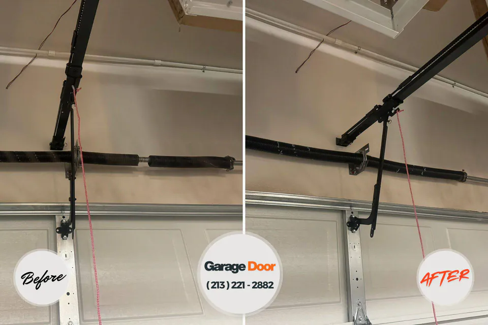 Before and after: garage door repair Scotland, PA